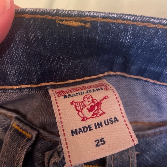 EXTREMELY FLATTERING & perfect condition true religion low-rise jeans size 25 - Picture 4 of 4